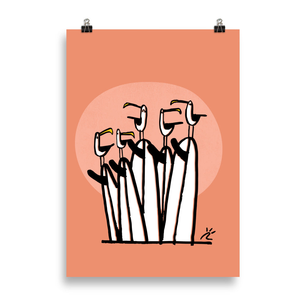 Impresión digital "seagull in balance"