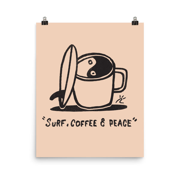 Impresión digital "Surf, Coffee & Peace"