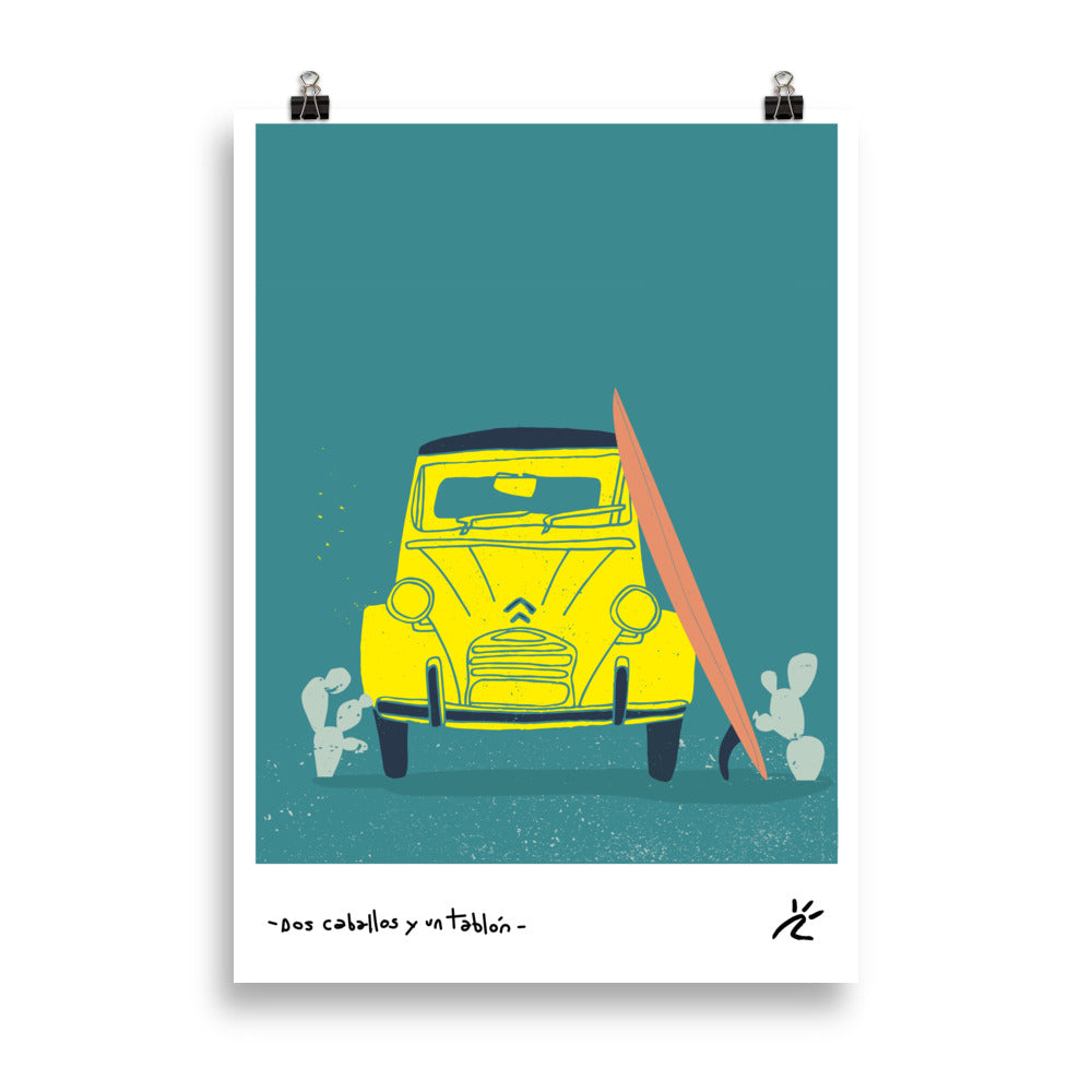 Impresión digital "DOS CABALLOS Y UN TABLÓN"