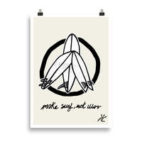 Impresión digital "Make surf, not war"