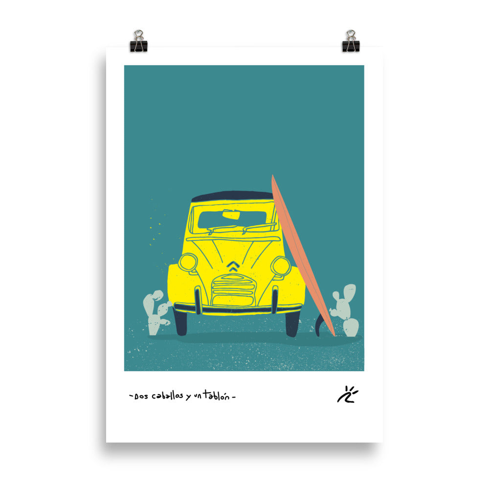 Impresión digital "DOS CABALLOS Y UN TABLÓN"