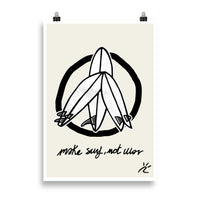 Impresión digital "Make surf, not war"