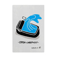 Postcard "Open Carefully"